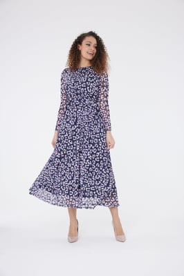 Vestido con estampado de leopardo Stella - Lila