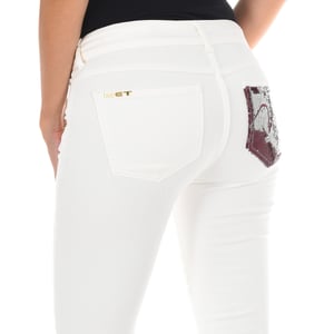 Pantalon Tejano Largo con bajos con corte estrecho 10DBF0475-B088 mujer
