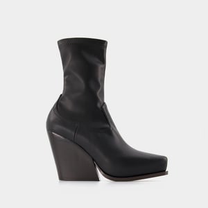 Botas western de piel sintética negra