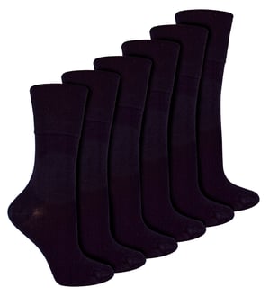 IOMI - Pack de 6 Calcetines Diabéticos de Bambú para Mujer - Negro