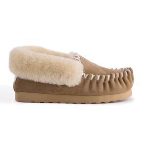 Aus Wooli Australia Mocasín de piel de oveja cosido a mano para mujer