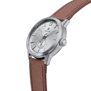 Reloj automático Heritor Argento con correa de piel