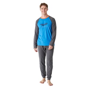 Pijama de algodón manga larga cuello redondo JJBEP6100 hombre