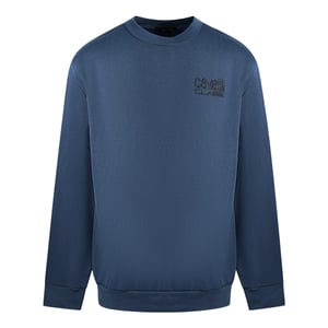 Jersey azul marino con logo impreso de Cavalli Class