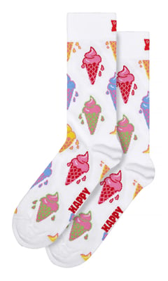 Calcetines Helados | Calcetines Felices | Calcetines Divertidos - Blanco