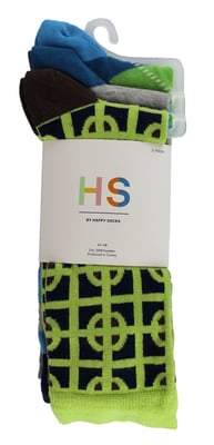 HS by Happy Socks - Paquete de 3 calcetines de vestir de estructura clásica para hombre - Target (Verde)