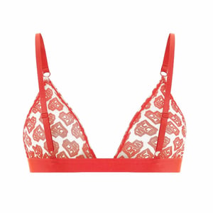 Nicce Ajustable Blanco/Rojo AOP Heart Womens Triangle Bralette 211 2 15 09 0469