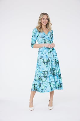 Claire Vestido Estampado Floral - Azul