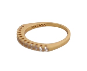 Anillo Nialaya Gold Auténtico para Mujeres con CZ Claro en Oro y Plata 925