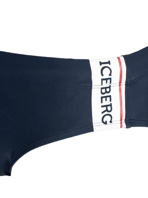 Iceberg Shorts de baño Brief del hombre azul oscuro