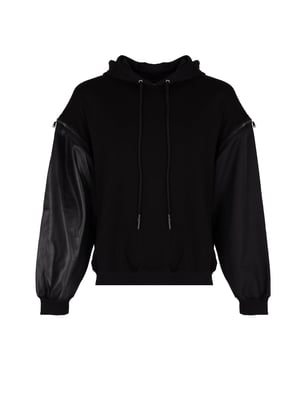 Les Hommes Sudadera Detachable del hombre negro
