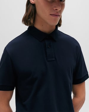 BOSS Orange Camisa Polo Slim Fit de Algodón Stretch para Hombre con Parche de Logo NOS