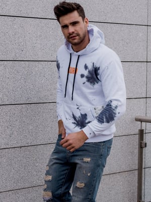 Takeshy Kurosawa Sudadera Shibori del hombre Blanco, Gris