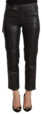 Pantalones Cortos de Algodón de Cintura Media para Mujer en Negro Brillante de John Galliano
