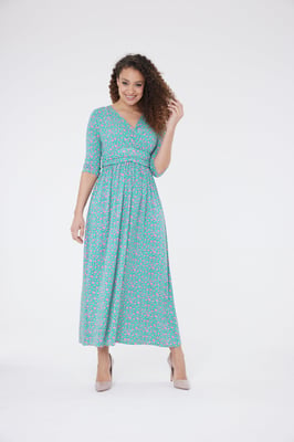 Vestido Floral Sonia Ditsy - Verde/Rosa