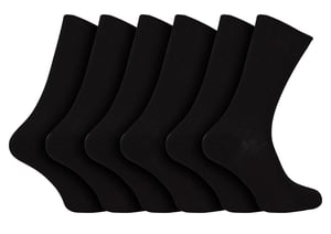 100% Algodón Egipcio Calcetines para Hombre | 6 Pares | Calcetines de canalé sin costuras Negro Avaliable en 3 Tamaños - Negro