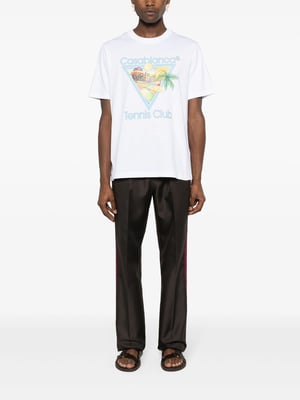 Casablanca Camiseta estampada Afro Cubism Tennis Club en blanco