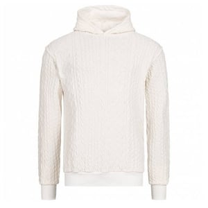 Daño criminal Cable de punto Hombres fuera de sudadera blanca