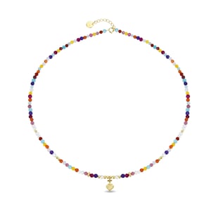 Collar Luxenter de Plata de Ley 925 con Cristal Multicolor acabado en oro amarillo de 18K - Nymox