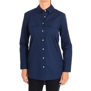 Camisa manga larga cuello solapa 5WR85Q8L4 mujer