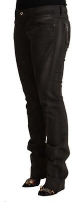 Pantalones Ajustados de Algodón Negros de Cintura Media para Mujer de Costume National