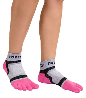 TOETOE - Calcetines Bajos Deportivos Transpirables para Hombre y Mujer - Rosa