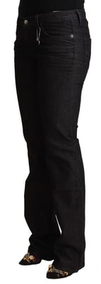 Jeans ajustados de cintura baja de algodón negro para mujer de Costume National