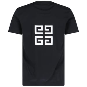Camiseta negra extragrande con logo bordado de Givenchy