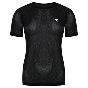 Camiseta negra para mujer activa de diadora