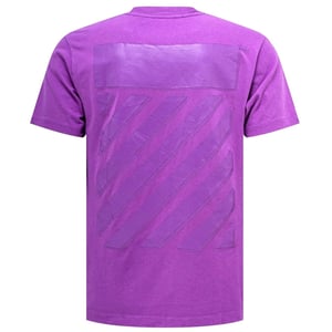 Off-White Camiseta violeta de corte slim con lengueta Diag
