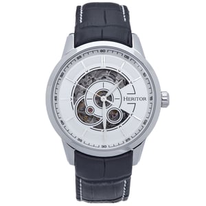 Reloj automático Heritor Davies semiesqueleto con correa de cuero