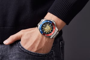 Reloj Anthony James Edición Limitada Esqueleto Deportivo Automático de Acero Montado a Mano
