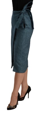 Falda ajustada de talle alto recta envolvente azul para mujer Koonhor