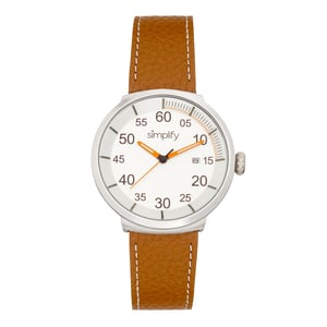 Simplifique el reloj 7100 con correa de cuero y fecha