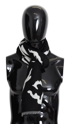 Bufanda Unisex de Lana en Negro y Blanco de Givenchy, Caliente para Invierno, Chal para Hombre