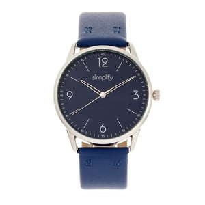 Simplifique el reloj con correa de cuero 6300