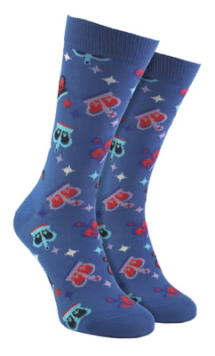 Calcetines unisex con diseño de corona de algodón - Azul