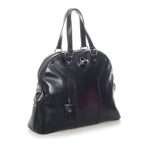 Bolso de Mano de Cuero YSL Muse Vintage Negro