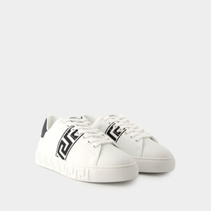 Greca Sneakers - Versace - Piel - Blanco