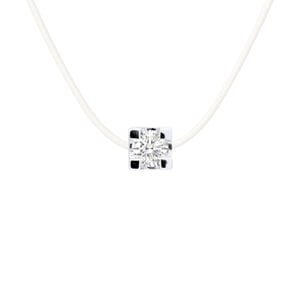 Collar Solitario de diamantes 0,050 CTS Nylon Transparent 925