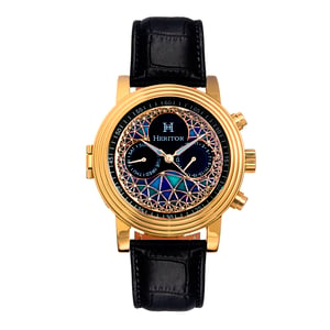 Reloj Heritor automático Legacy con correa de cuero y día/fecha