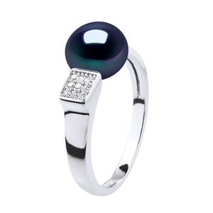 Joyería de perlas de agua dulce ajustable de anillo 9-10 mm dorado 925