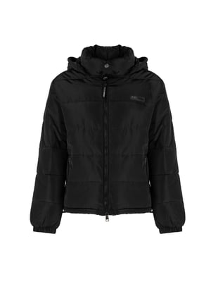 Chaqueta Negra Acolchada con Logo Grande en la Espalda Plein Sport