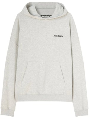 Sudadera con capucha y logo bordado en gris de Palm Angels