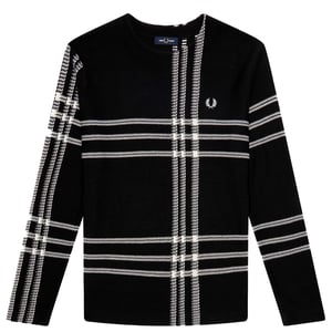 Suéter De Tartán Negro Fred Perry