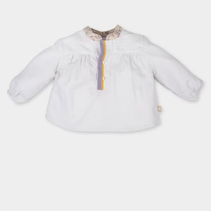Blusa manga larga y cuello estilo mao 3045W17 niña