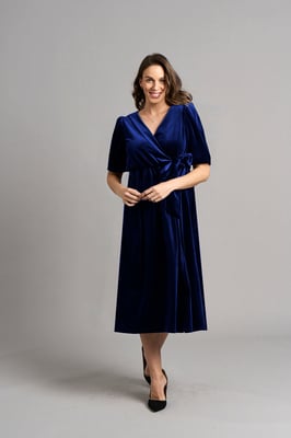 Vestido de terciopelo Tanya - Azul