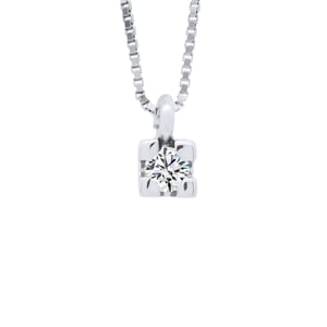 Collar Solitair de diamantes 0.05 CTS Oro blanco