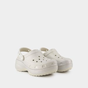 Sandalias clásicas de plataforma con purpurina - Crocs - Sintético - Plata