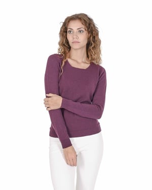 Crown Of Edinburgh Cashmere Pull à  Col Carré Pour Femme Coe 0024 Bourgogne